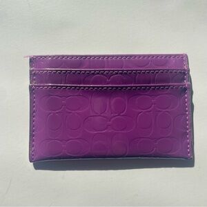 Coach embossed card case - purple